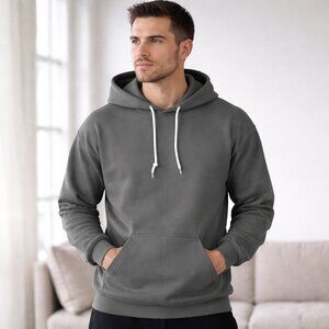Gray Hoodie with front pockets - Full Sleeves Pullover hoodie